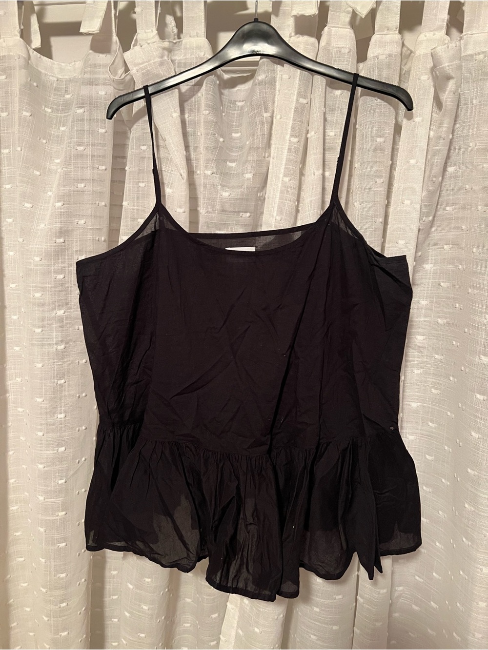 Old Navy Black Spaghetti Strap Peplum Camisole